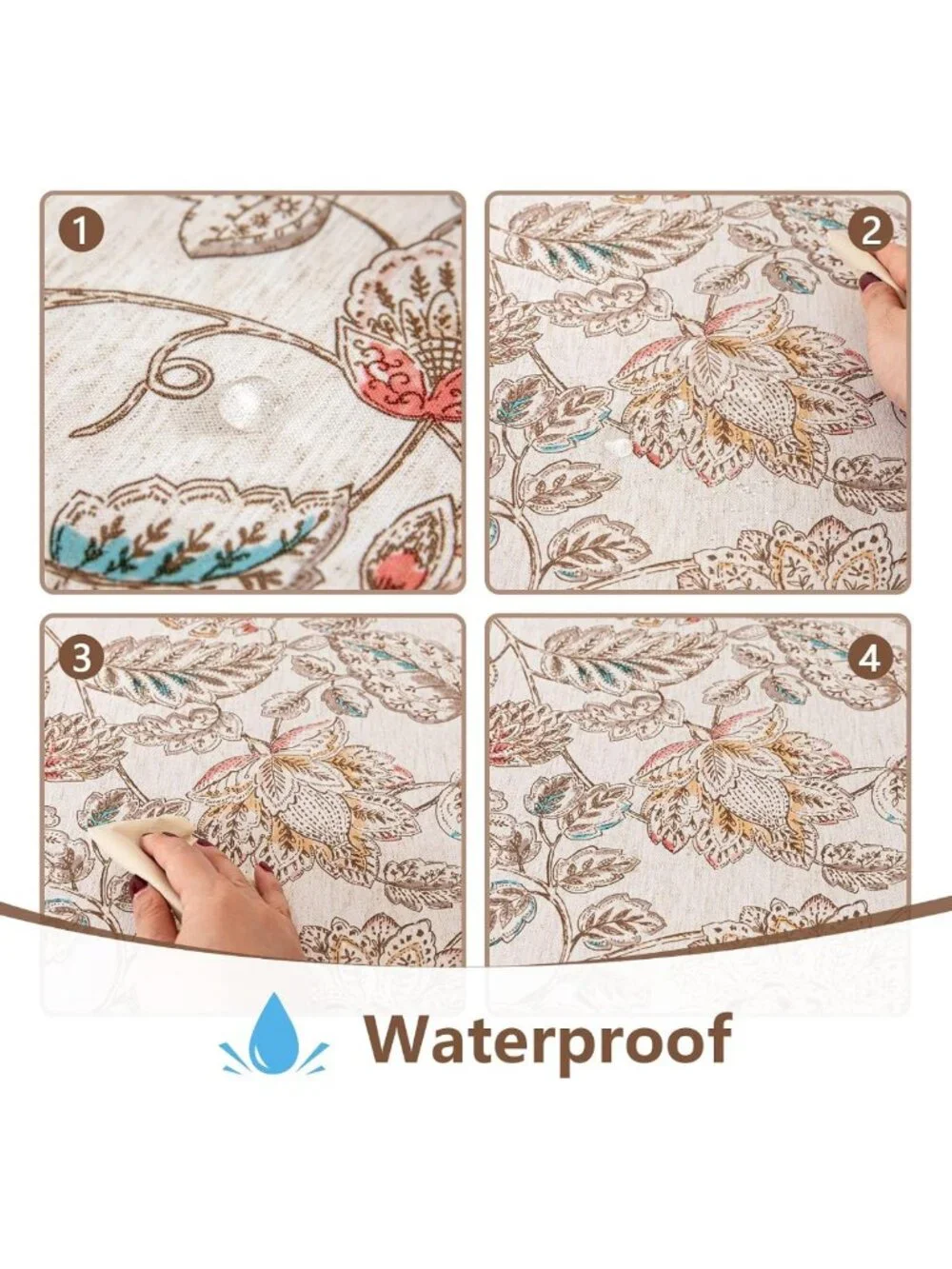 Floral Linen Tablecloth 60x84